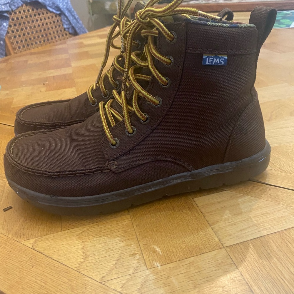 Lems Brown Nylon Boulder Boot (zero drop, wide toebox, barefoot boots)